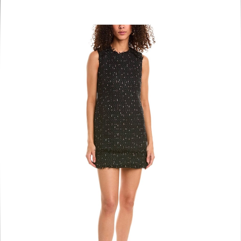 Bethani Plaid Fringe Trim Mini Dress